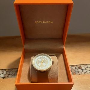 Tory Burch women’s watch in tan leather